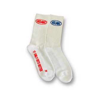 WHITE- 2 Tone socks